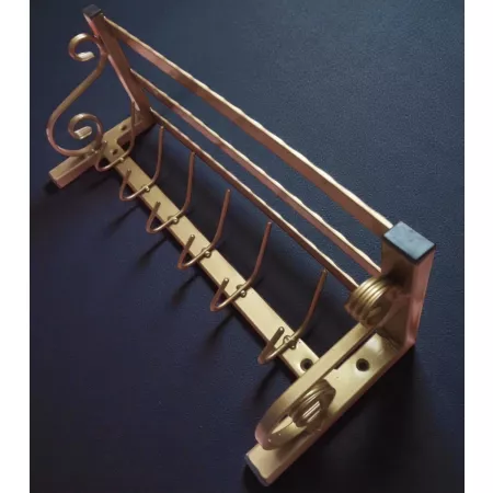 Wieszak z półką na ubrania, metaloplastyka, ręczna robota z polskiej stali